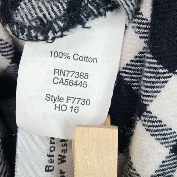Madewell Flannel Shirt Womens Size XXS Black Plaid Button Front and Sides Hi Low - Picture 7 of 8